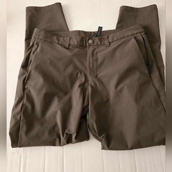 Lululemon Athletica Pants Trousers ABC Size 34 In Olive Green - Picture 1 of 16